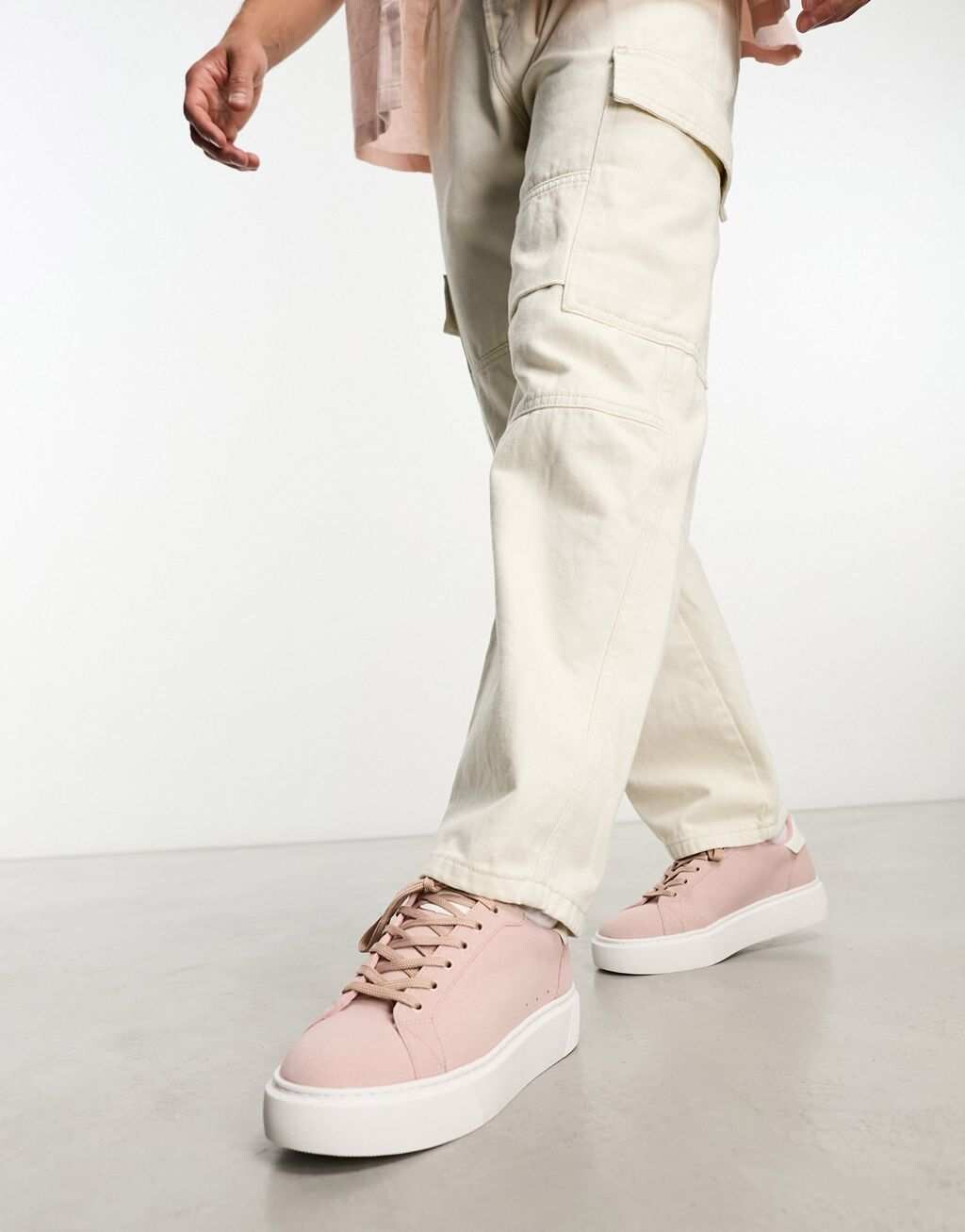 

Розовые кроссовки на шнуровке ASOS DESIGN, Розовый