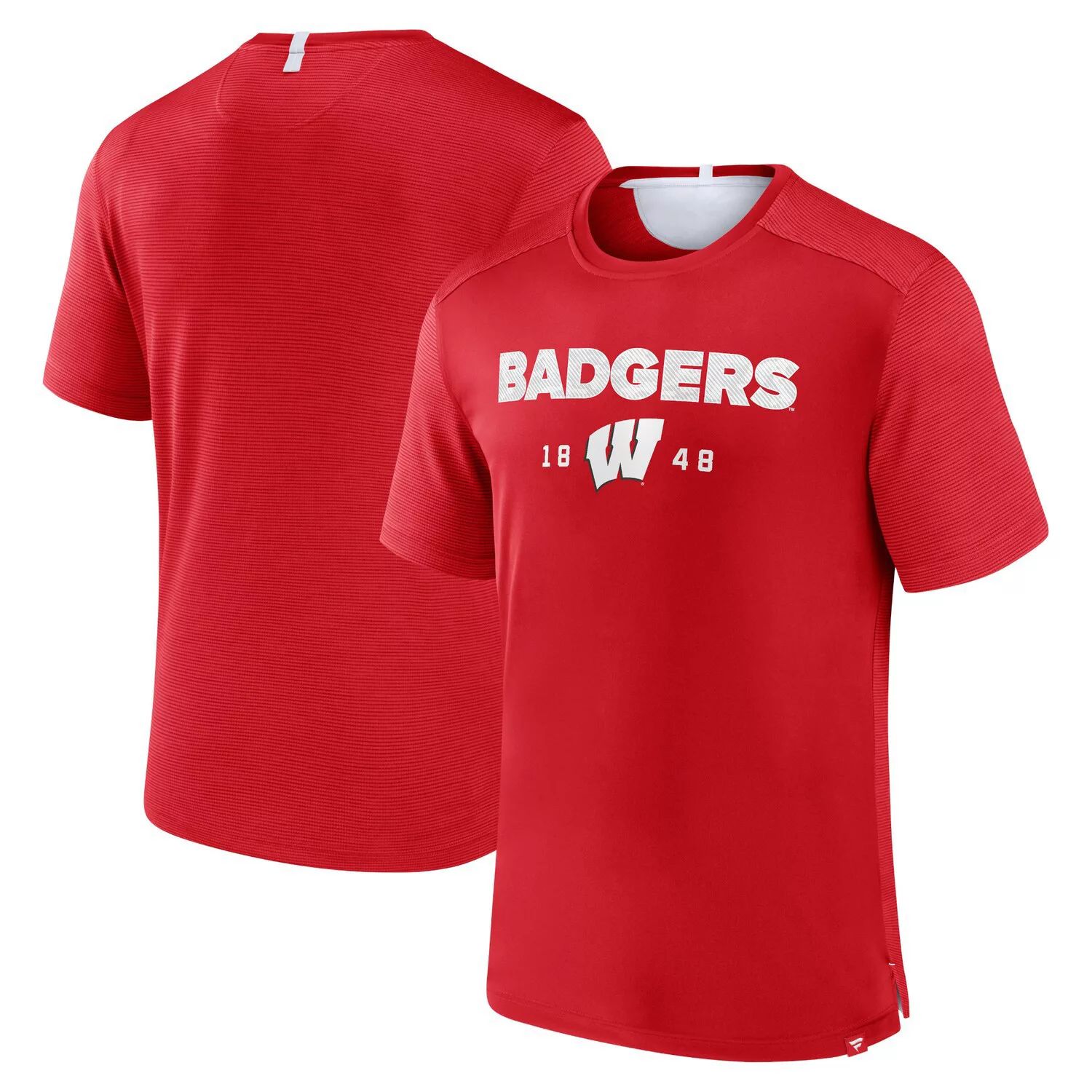 Мужская красная футболка с логотипом Wisconsin Badgers Defender Rush Fanatics