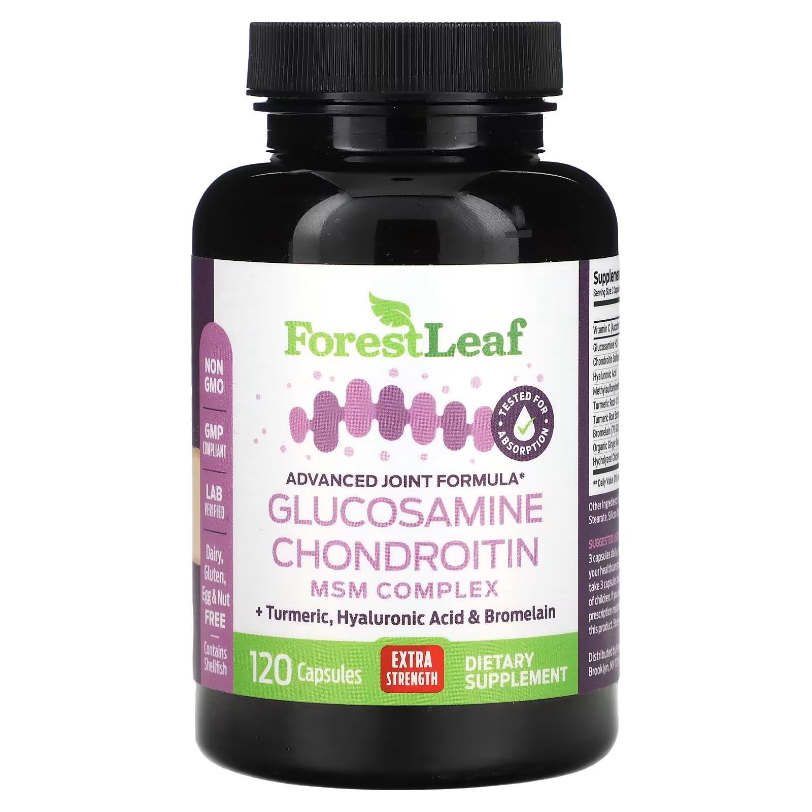 Глюкозамин Forest Leaf Хондроитин Экстра Сила, 120 капсул