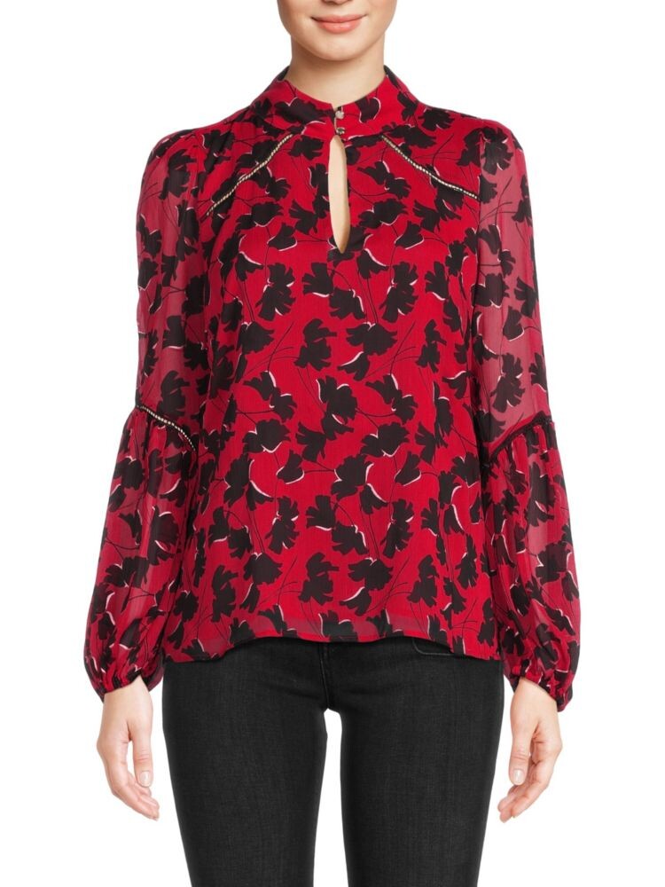 

Топ с длинными рукавами и цветочным принтом Tommy Hilfiger, цвет Red Multicolor