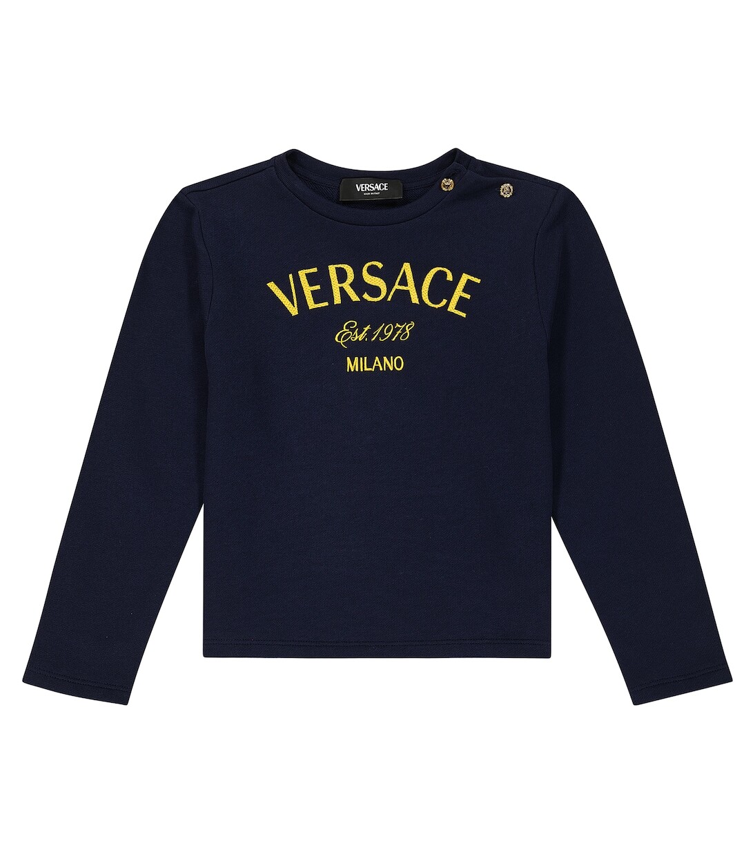 

Толстовка из хлопкового джерси с логотипом Versace, синий