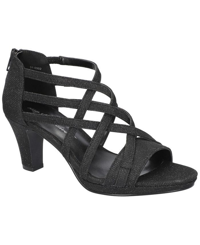 

Женские сандалии на платформе с молнией в форме пчелы Easy Street, цвет Black Glitter- Fabric