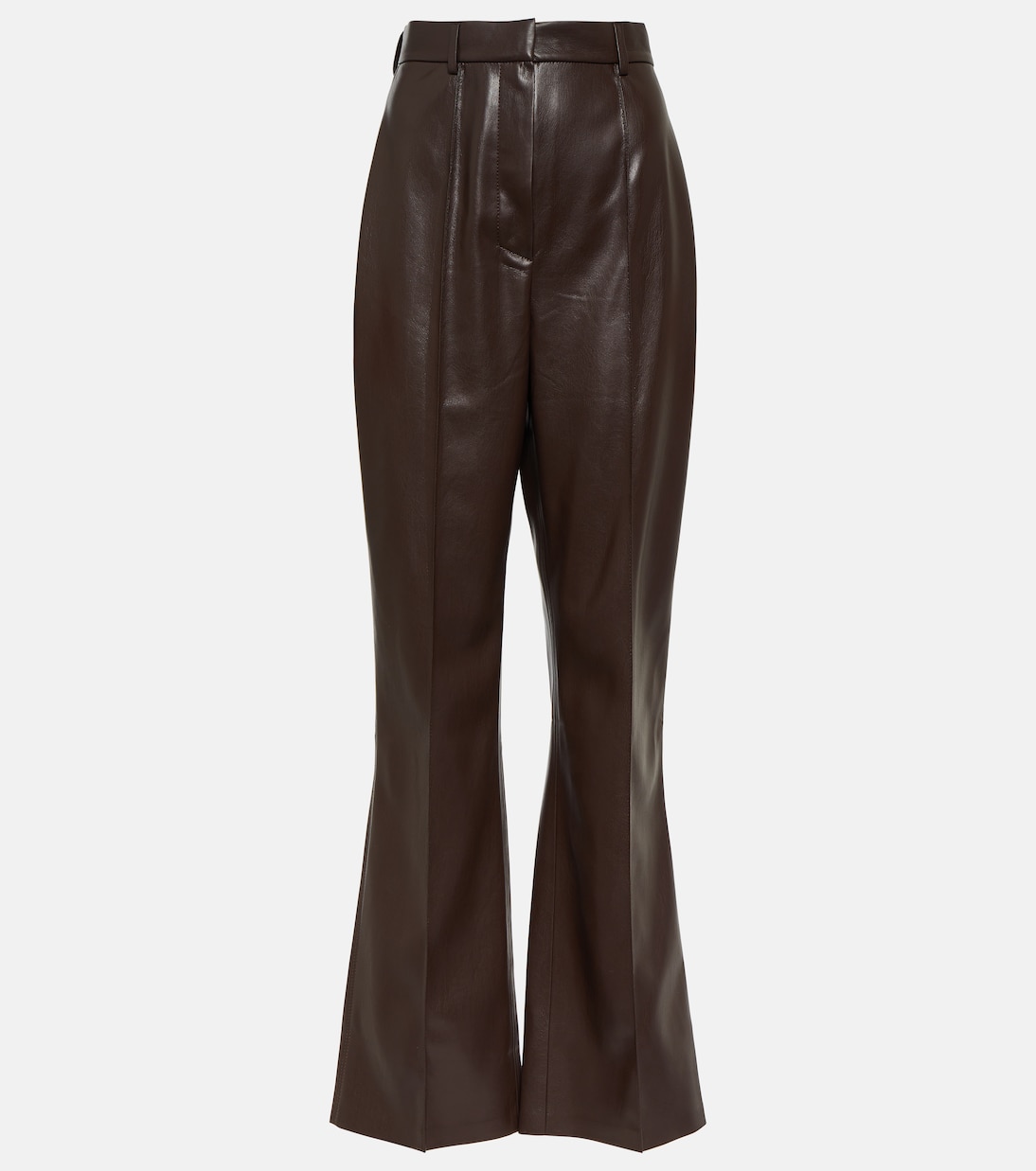 Leena расклешенные брюки из искусственной кожи Nanushka, коричневый черные брюки felina из веганской кожи nanushka