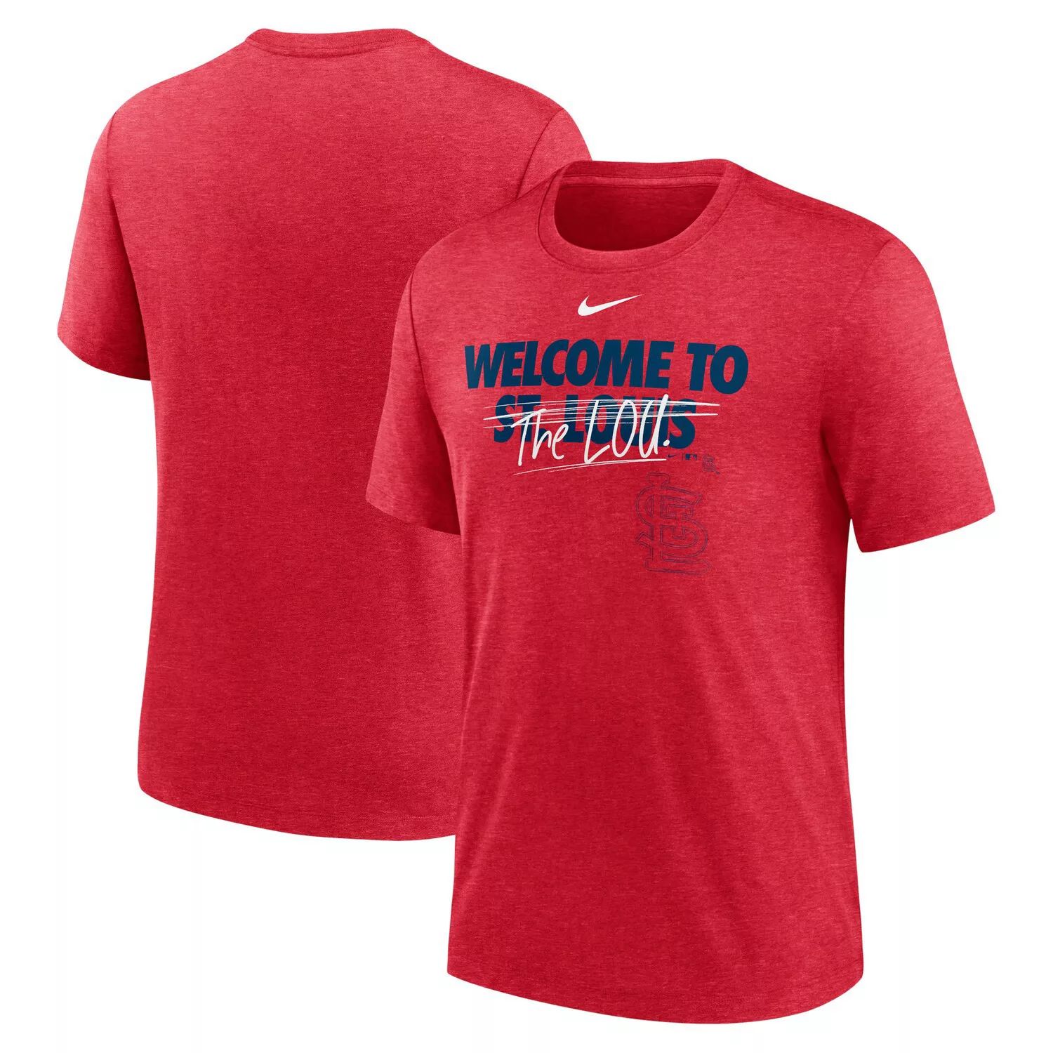 цена Мужская красная футболка Heather St. Louis Cardinals Home Spin Tri-Blend Nike