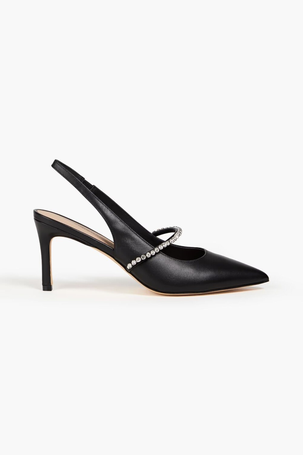 

Кожаные туфли Crystalline 75 с пяткой на пятке с украшением Stuart Weitzman, черный