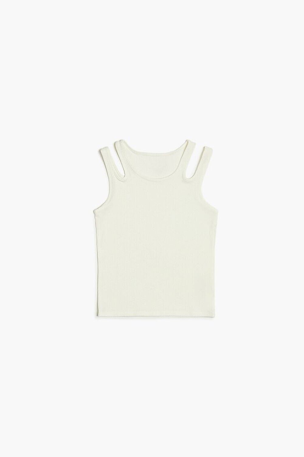 

Майка с вырезом в рубчик для девочек Forever 21, белый