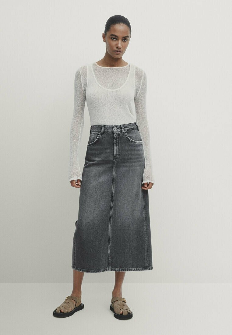 

Юбка-колокольчик Massimo Dutti, серый