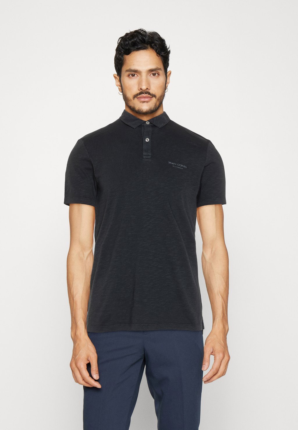 

Рубашка-поло SHORT SLEEVE BUTTON PLACKET SLITS AT HEM Marc O'Polo, цвет dark navy