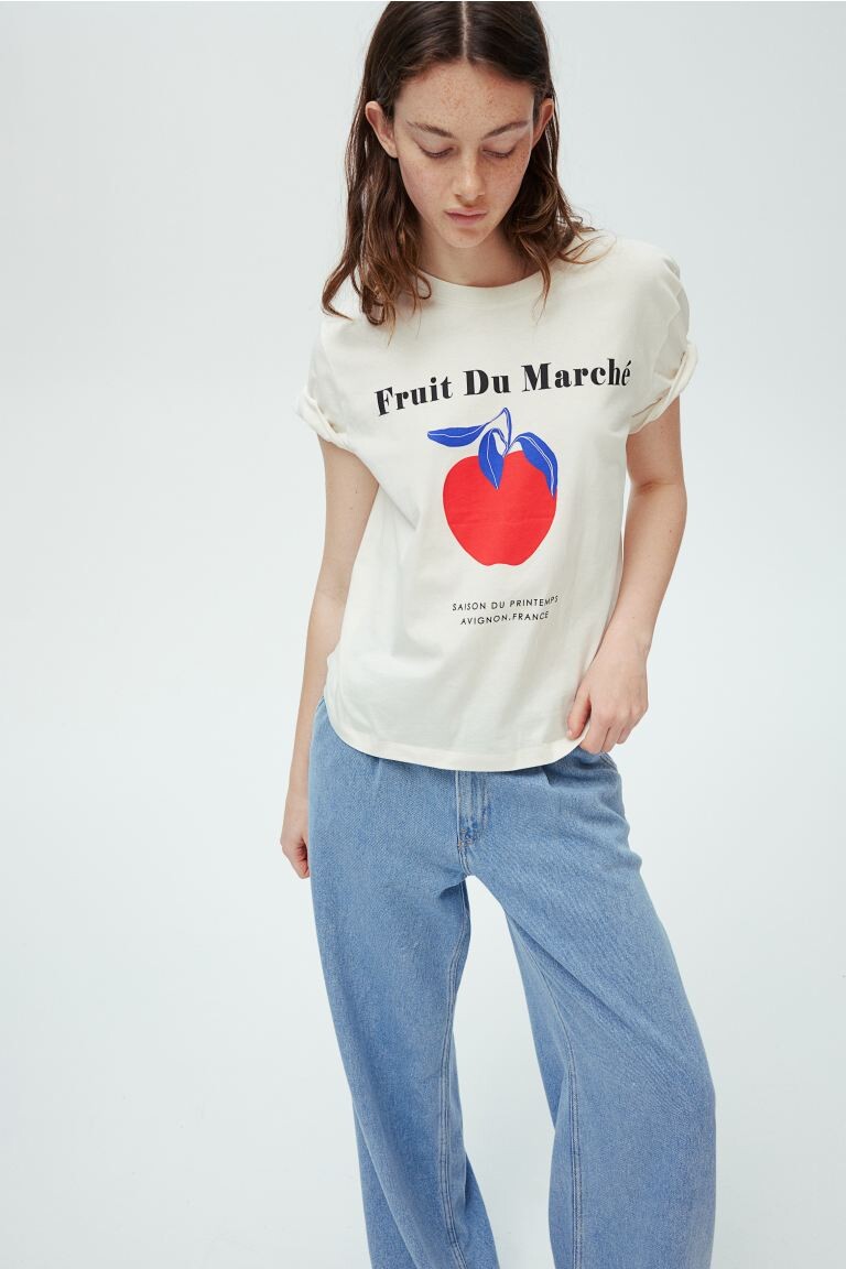 

Хлопковая футболка H&M, белый