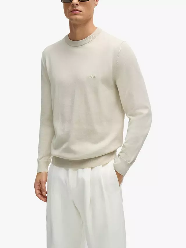 

Джемпер HUGO BOSS BOSS Pacas Cotton Crew Neck Fine Knit, цвет open/white
