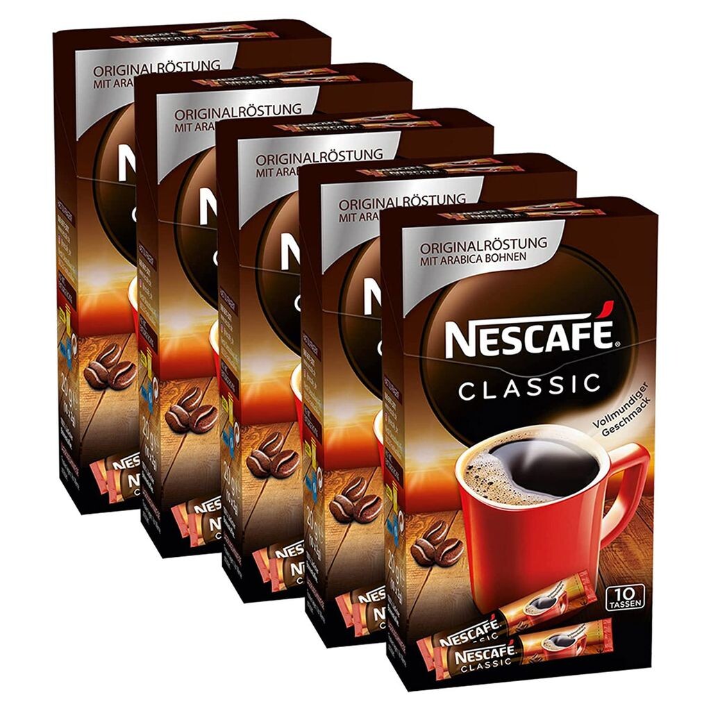 

Растворимый кофе Nescafe Classic в чашках, 10x2 г, 5 шт. Nestlé