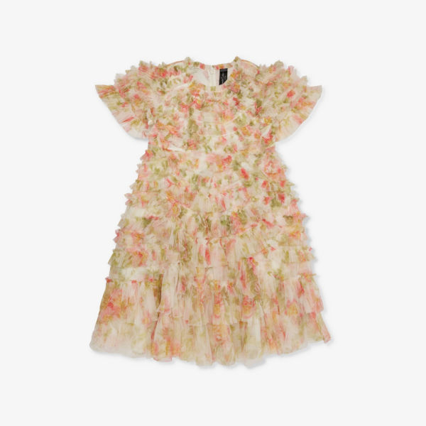 Платье marilla из переработанного полиэстера с оборками, 4–12 лет Needle And Thread, цвет moonshine серьги женские unode50 needle and button
