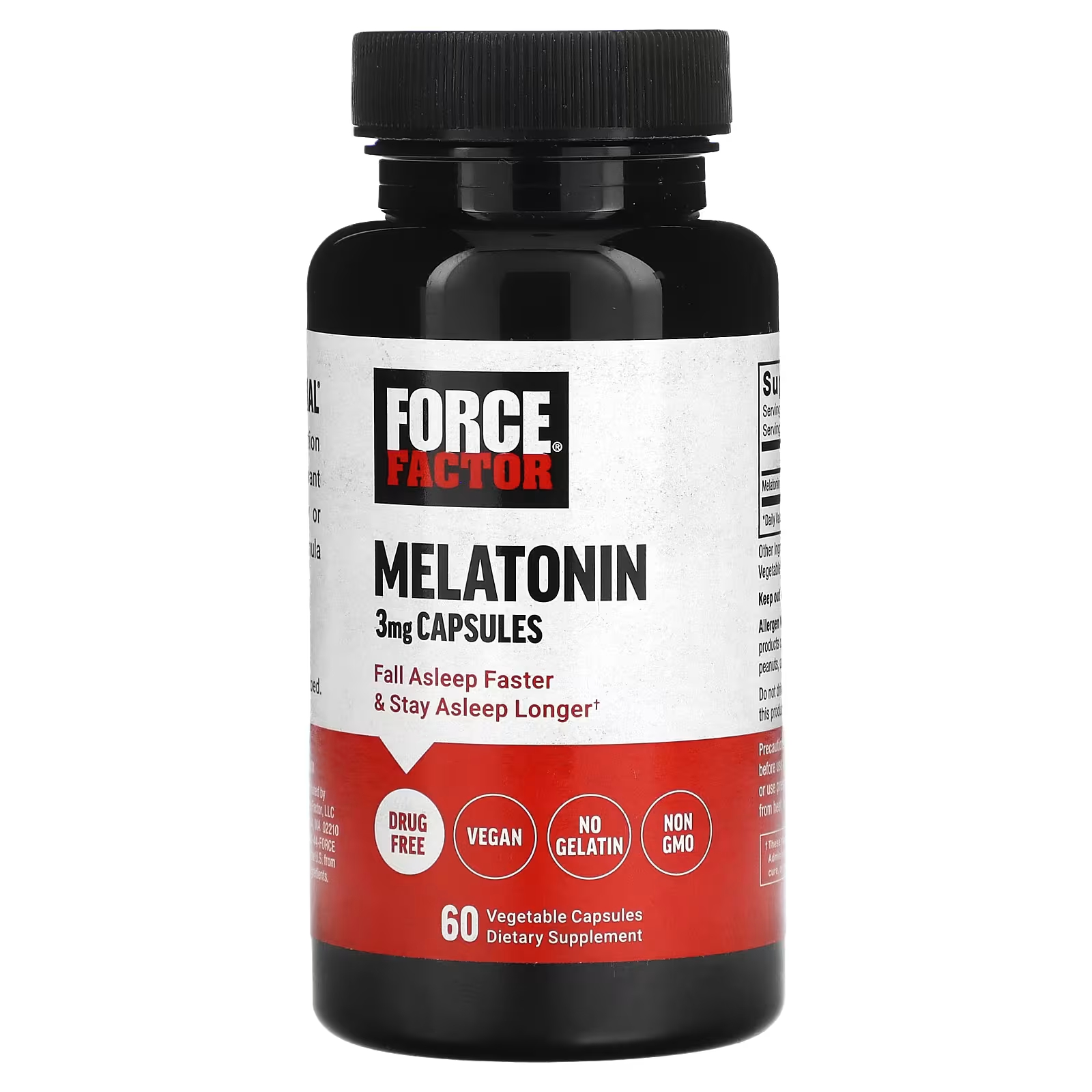 Force Factor Мелатонин 3 мг 60 растительных капсул force factor магний 500 мг 90 растительных капсул