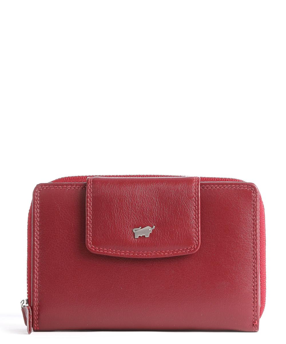 Кожаный кошелек Golf Secure RFID Braun Büffel, красный