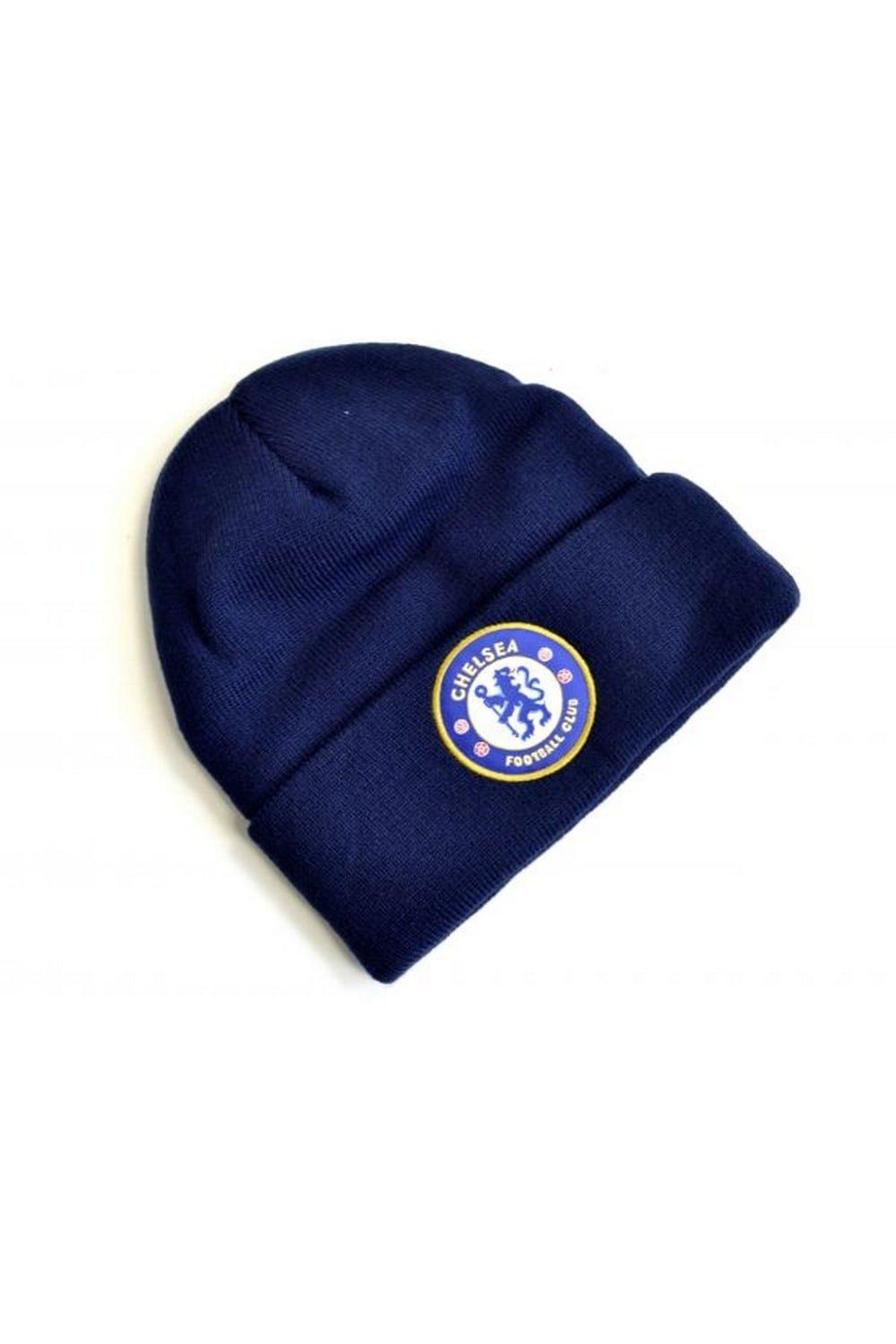 Вязаная шапка с отворотом и гербом Chelsea FC, темно-синий герб тулы вышитый в рамке 45 53см
