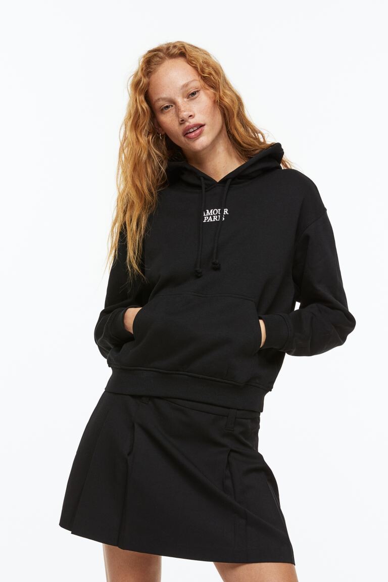 

Топ с детализированным мотивом и капюшоном H&M