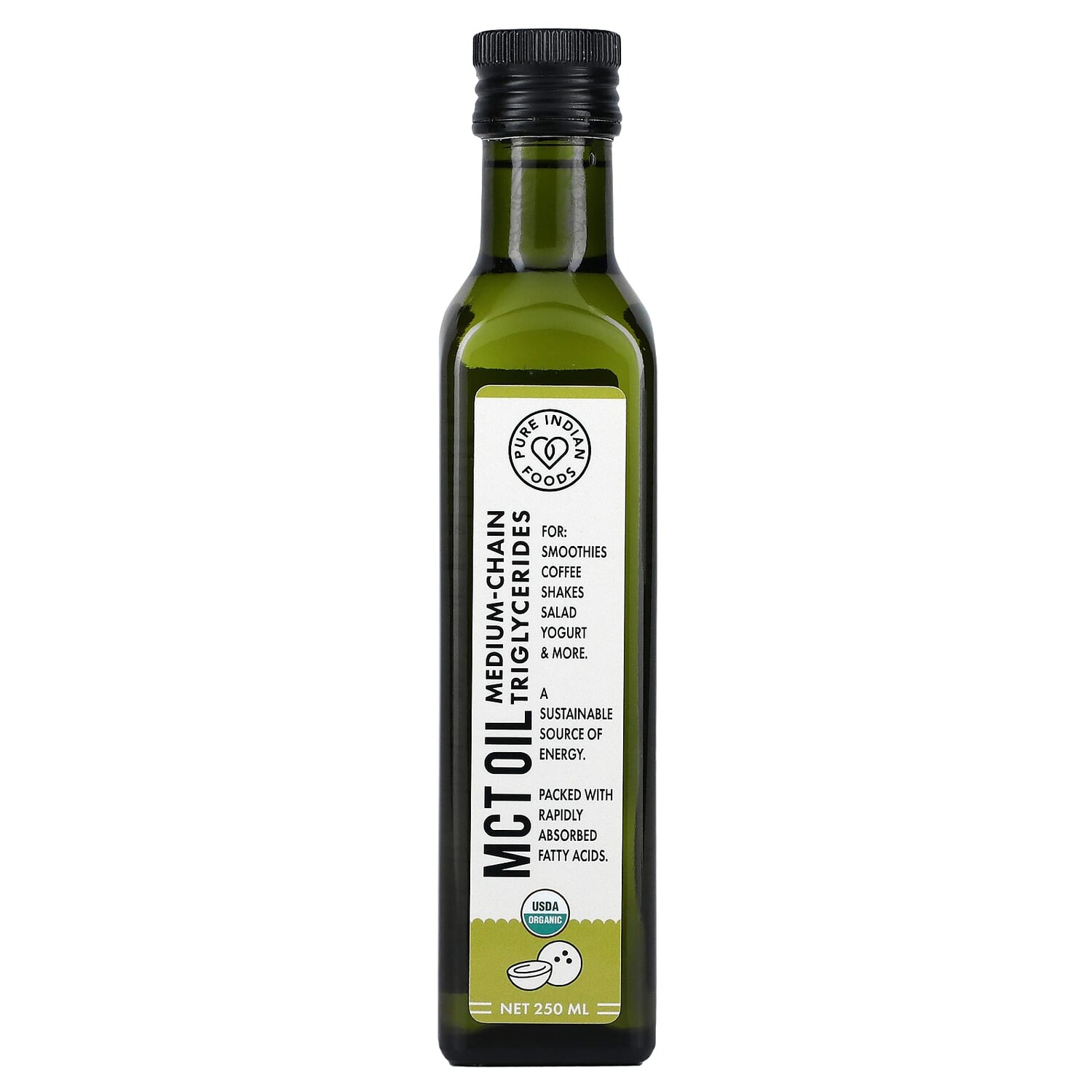 

Масло MCT, 250 мл, Pure Indian Foods
