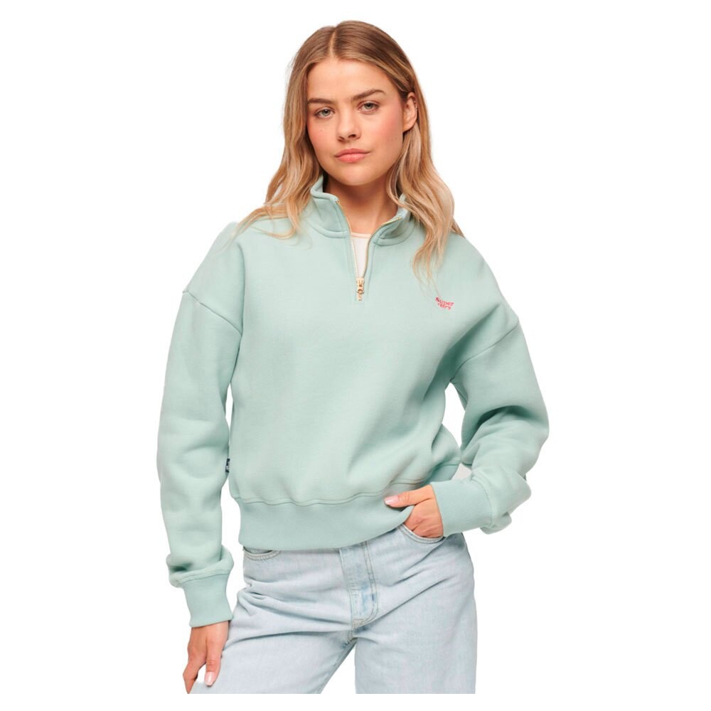 Толстовка Superdry Essential Half Zip, зеленый