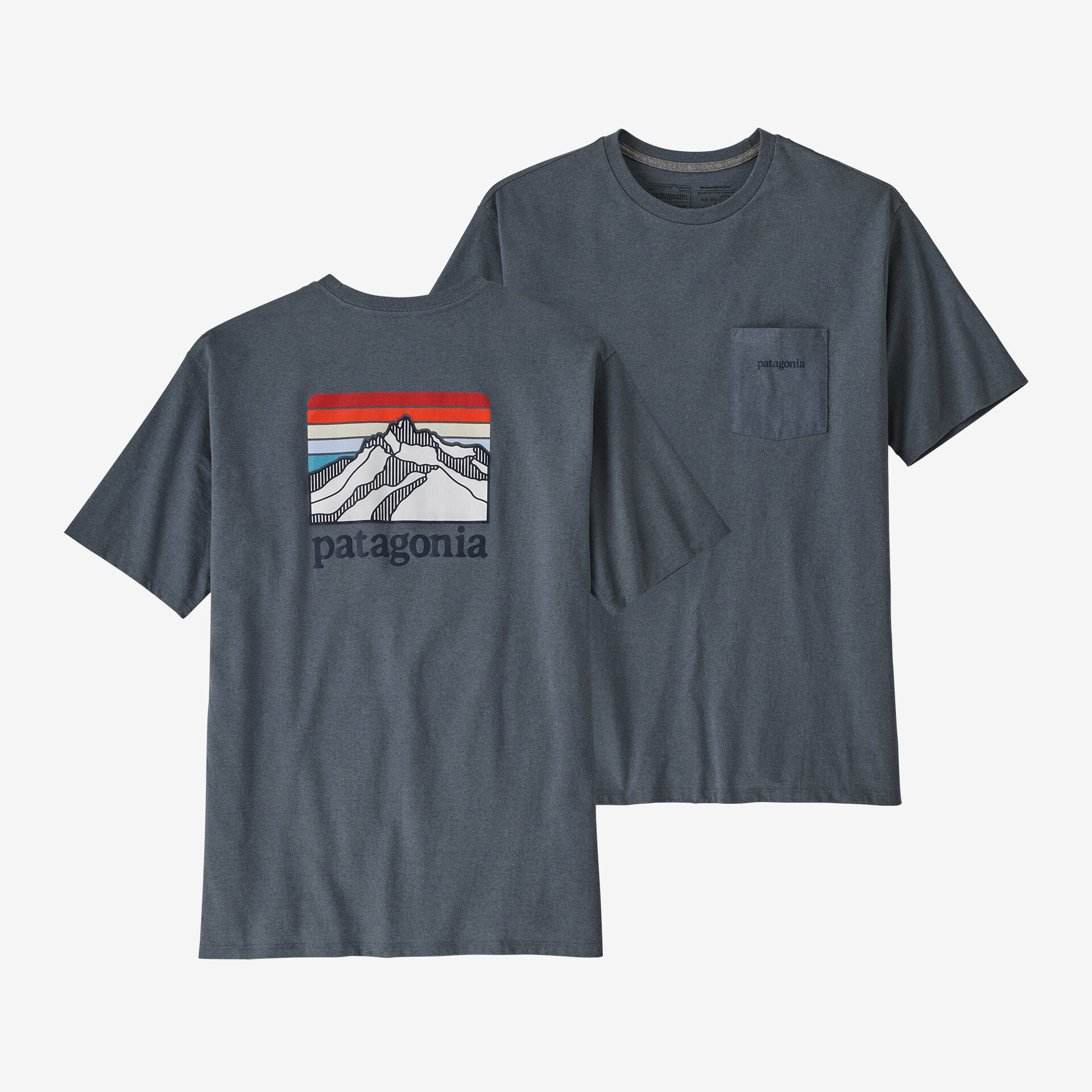 цена Мужская ответственная футболка с логотипом и карманом Patagonia, серый