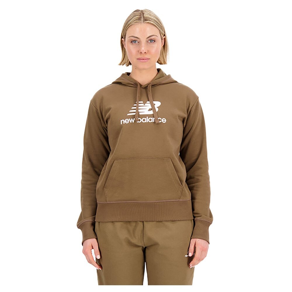 

Худи New Balance Essentials Stacked Logo, коричневый