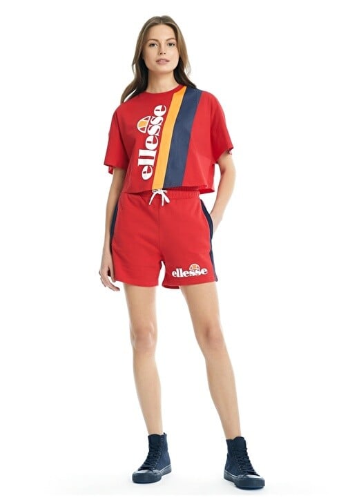 

Красная женская футболка с круглым вырезом Ellesse