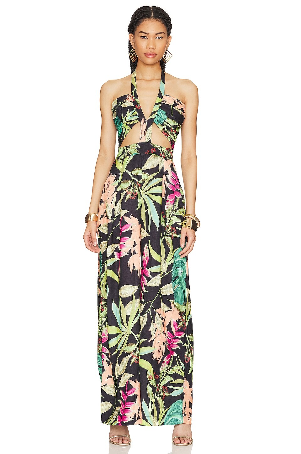 

Комбинезон PatBO Tropicalia Cutout, черный