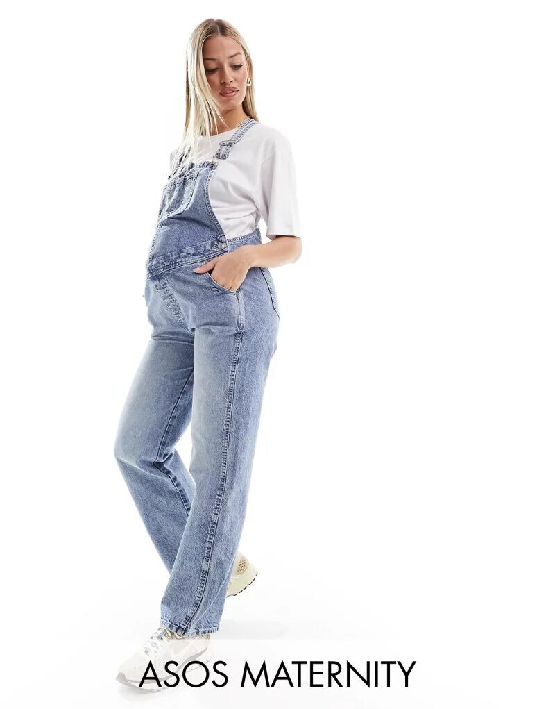 

Синий джинсовый комбинезон ASOS DESIGN Maternity