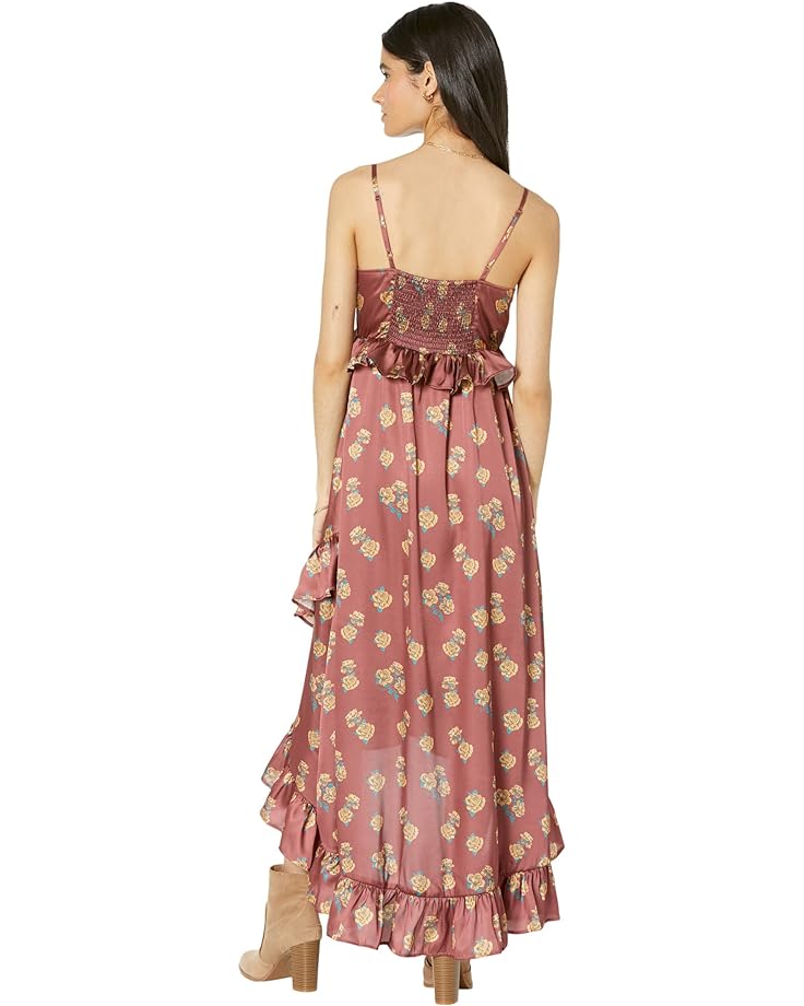 Платье Rock and Roll Cowgirl Satin Floral Flounce Strap Dress D5-3026, цвет Pomegranate