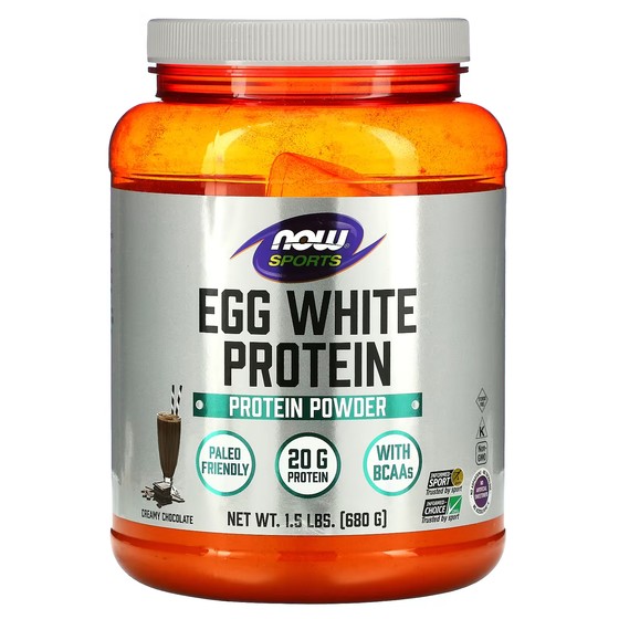 Протеиновый порошок NOW Foods Sports сливочный шоколад, 680г now foods протеин из яичного белка сливочный шоколад 680