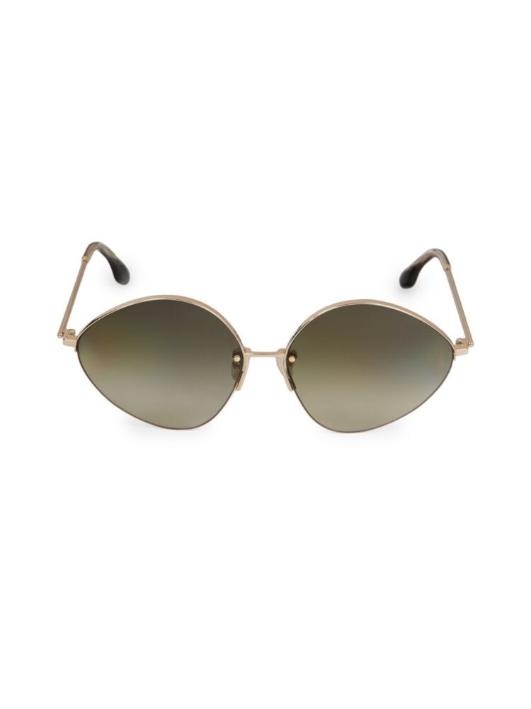 

Овальные солнцезащитные очки 64MM Victoria Beckham, цвет Gold Sage