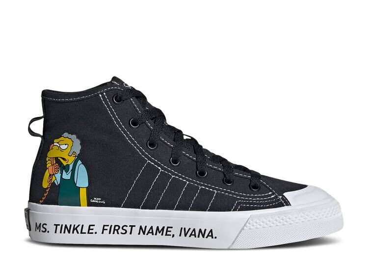 Кроссовки Adidas THE SIMPSONS X NIZZA HI RF J 'PRANKS ON MOE', черный