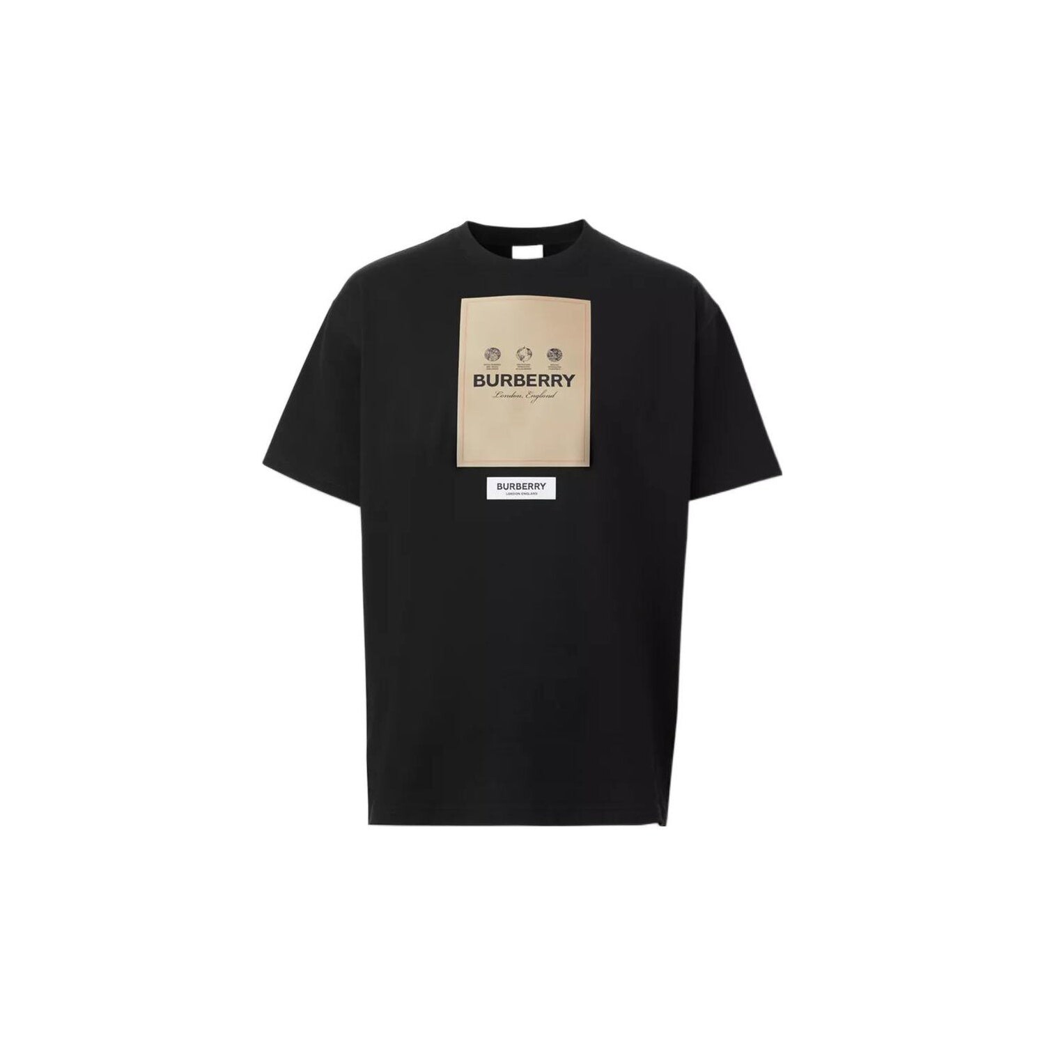 

Футболка мужская Burberry Label Applique Cotton Oversized, черный