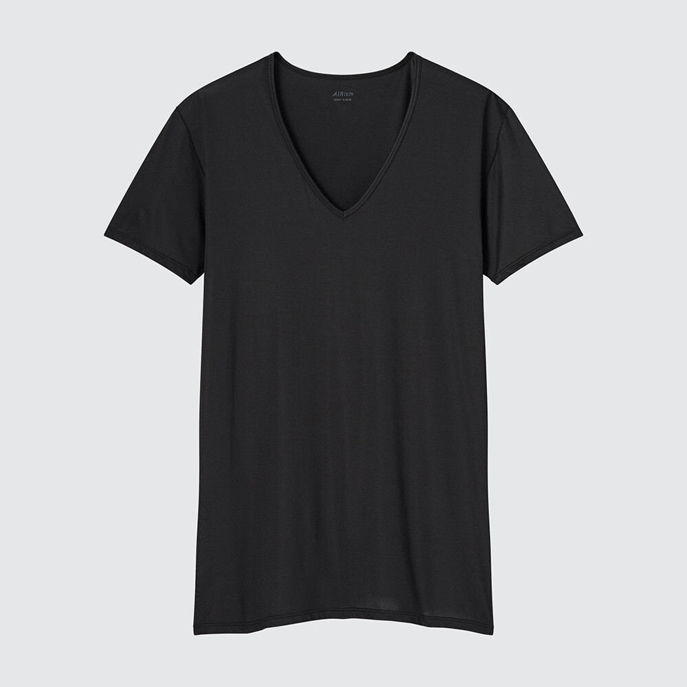 

Мужская футболка Uniqlo AIRism с коротким рукавом, черный