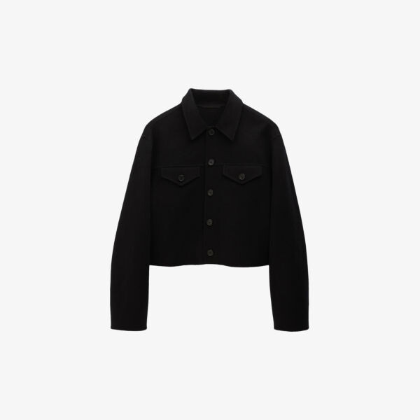 

Куртка из шерсти и кашемира с накладными карманами Filippa K, черный