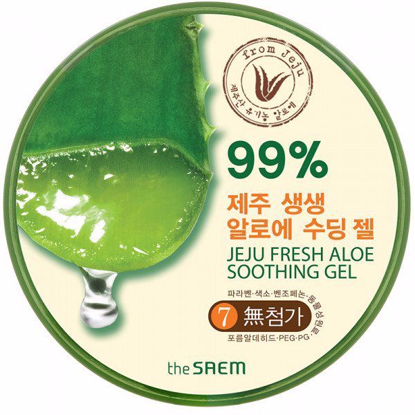 Тоник для лица Jeju fresh aloe gel calmante aloe 99% The saem, 300 мл гель для тела успокаивающий с алоэ вера
