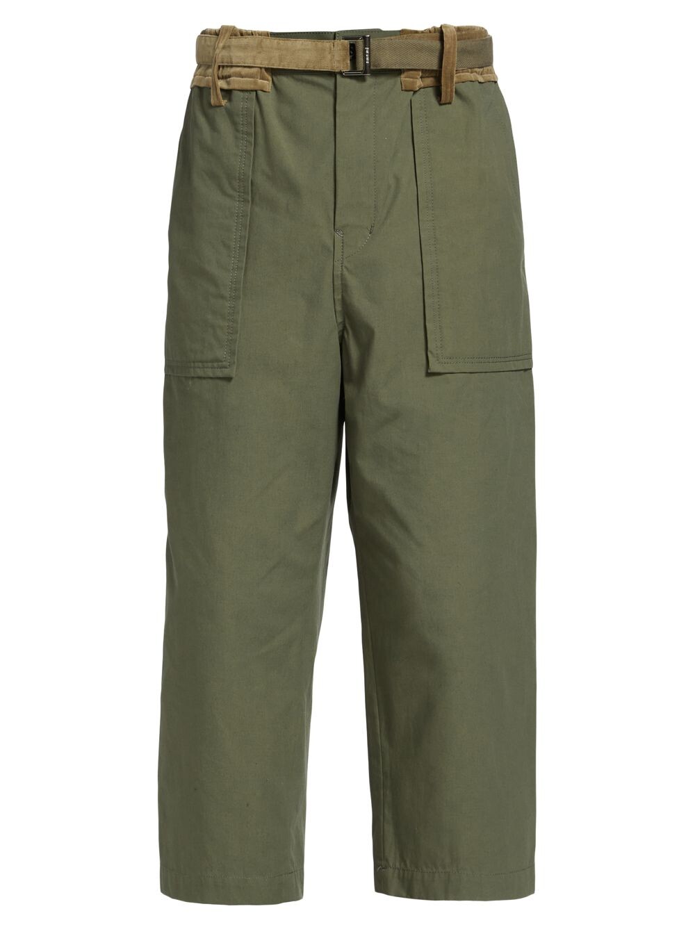 

Укороченные брюки Oxford из смесового хлопка Sacai, хаки