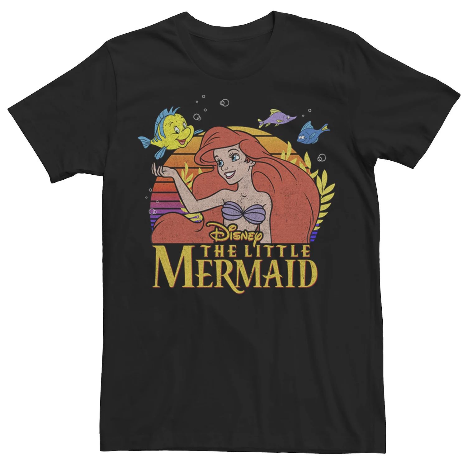 Мужская футболка с логотипом The Little Mermaid Ariel Flounder Disney