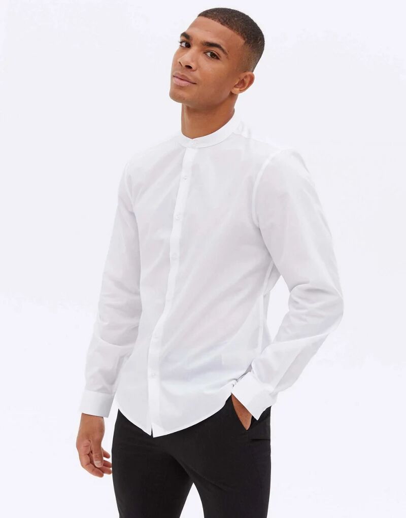 New Look — белая футболка на пуговицах с длинными рукавами