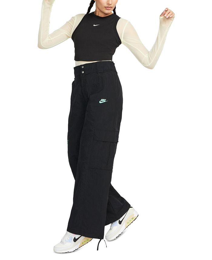 Базовая женская спортивная одежда Укороченная майка в рубчик Nike, черный