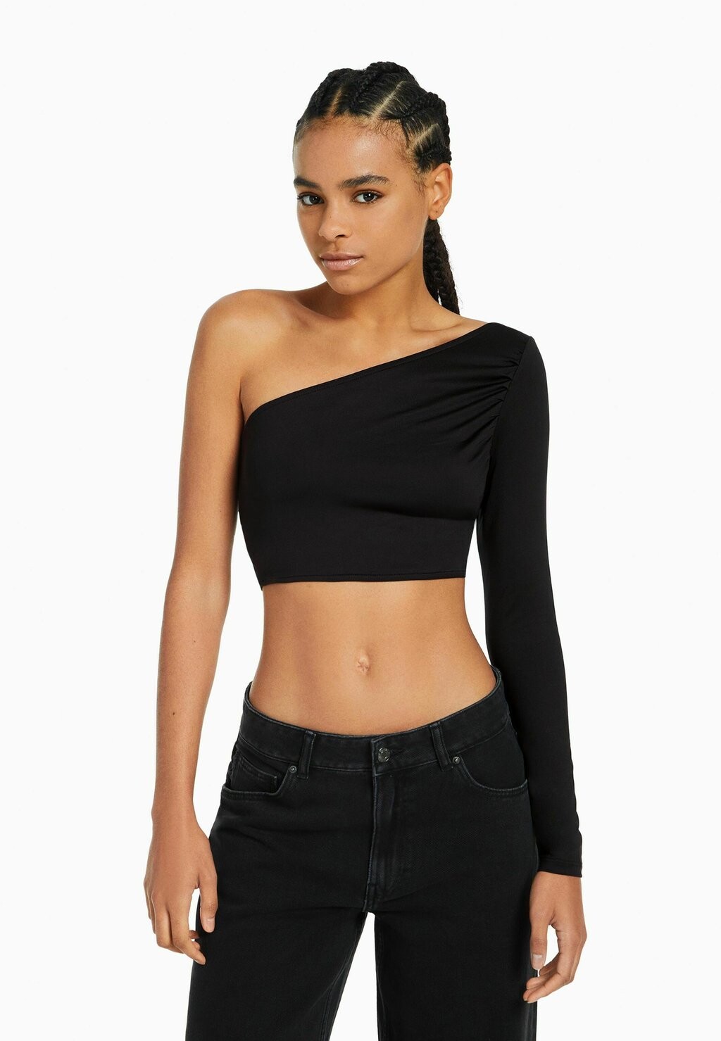 

Рубашка с длинным рукавом Bershka, черный