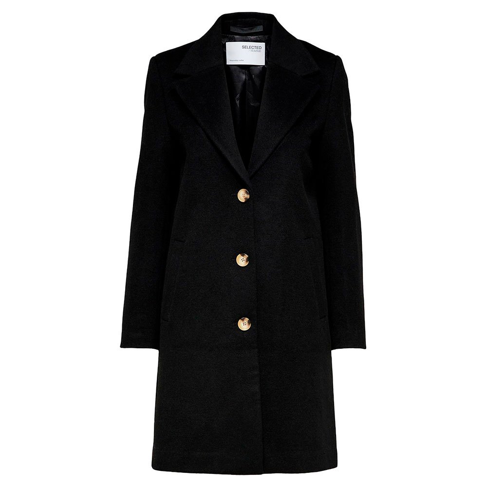 цена Пальто Selected New Sasja Wool, черный