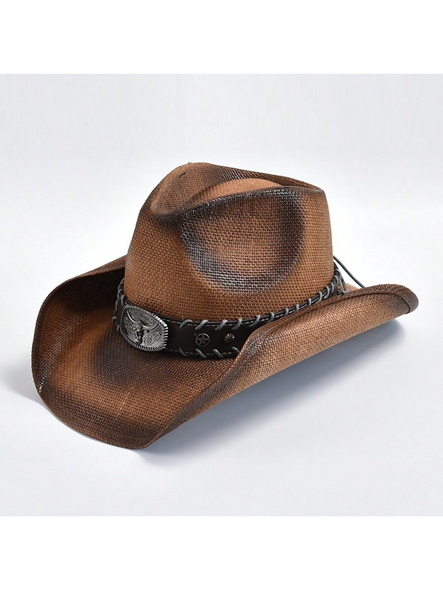 1 шт. мужская и женская винтажная соломенная шляпа в западном стиле, хаки шляпа мужская женская соломенная коричневая в ковбойском стиле
