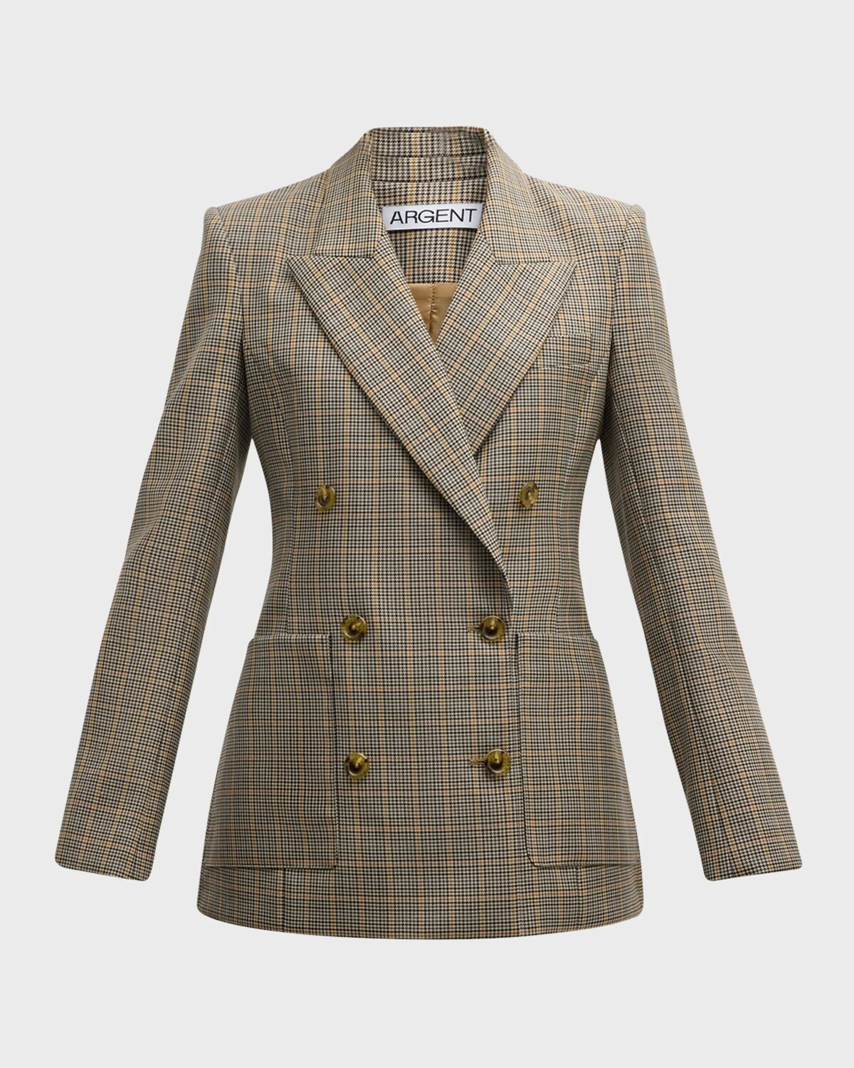 

Двубортный пиджак в клетку «Челси» Argent, цвет Beige Black Multi