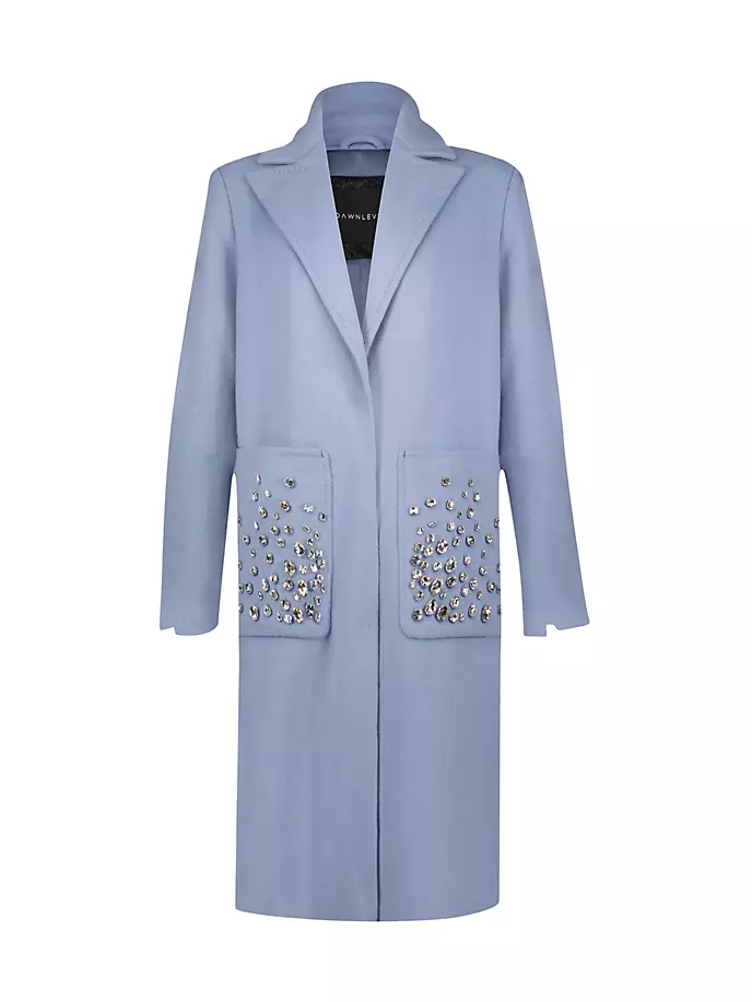 Шерстяное пальто Colette с кристаллами Dawn Levy, цвет blue hills