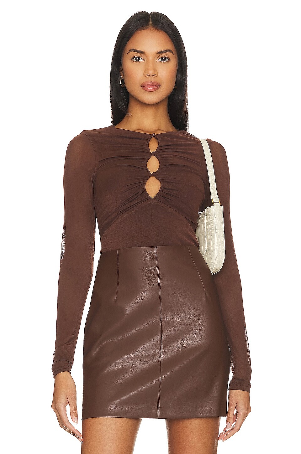 

Топ MINKPINK Allure Mesh, цвет Chocolate