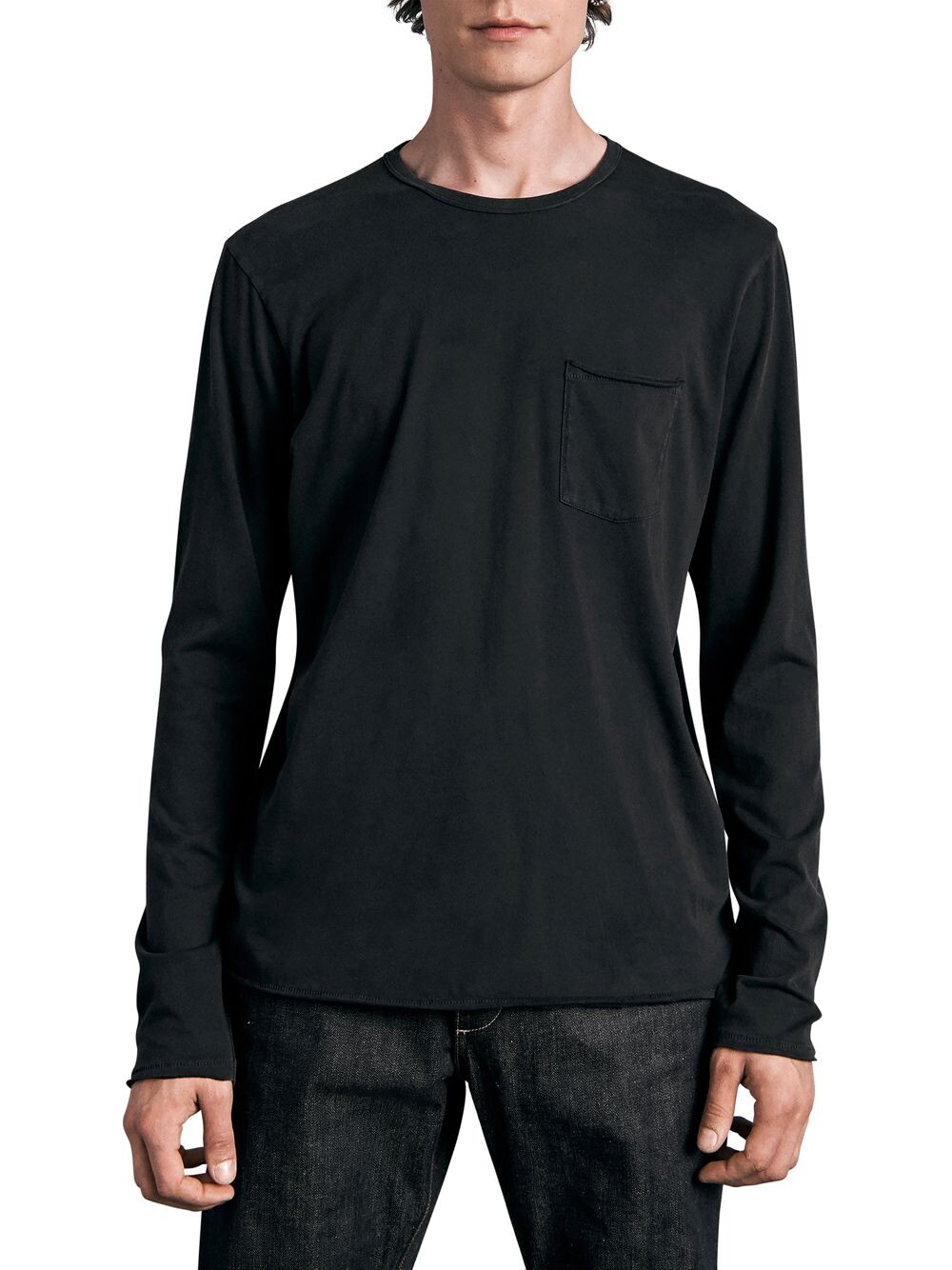 

Хлопковая рубашка Miles с длинными рукавами rag & bone, серый
