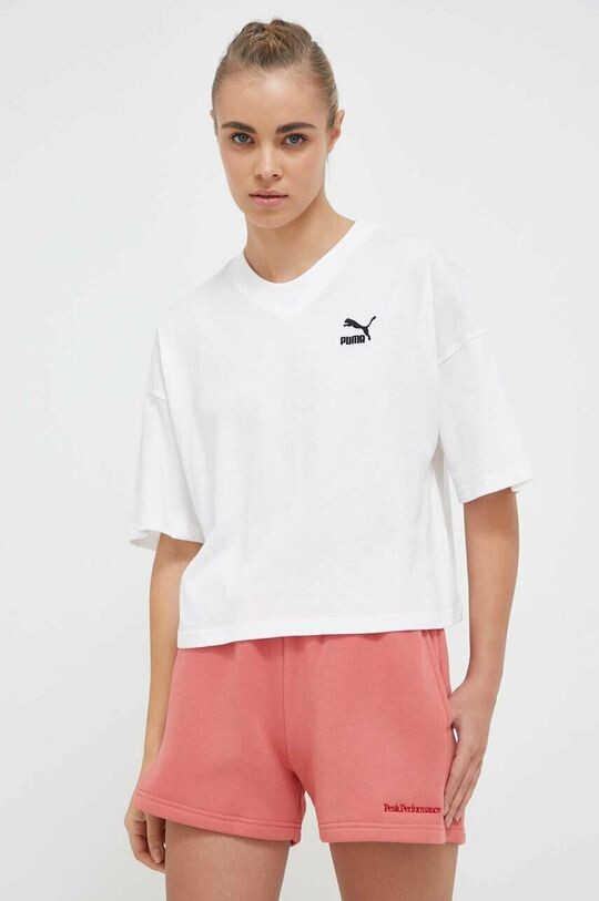 

Хлопковая футболка Puma, бежевый