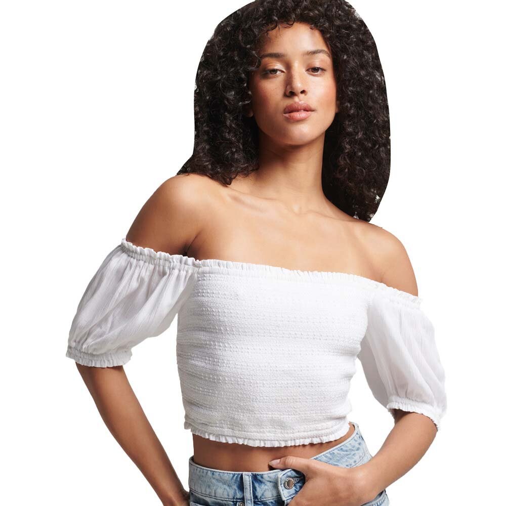 

Топ Superdry Vintage Smocked Crop, белый