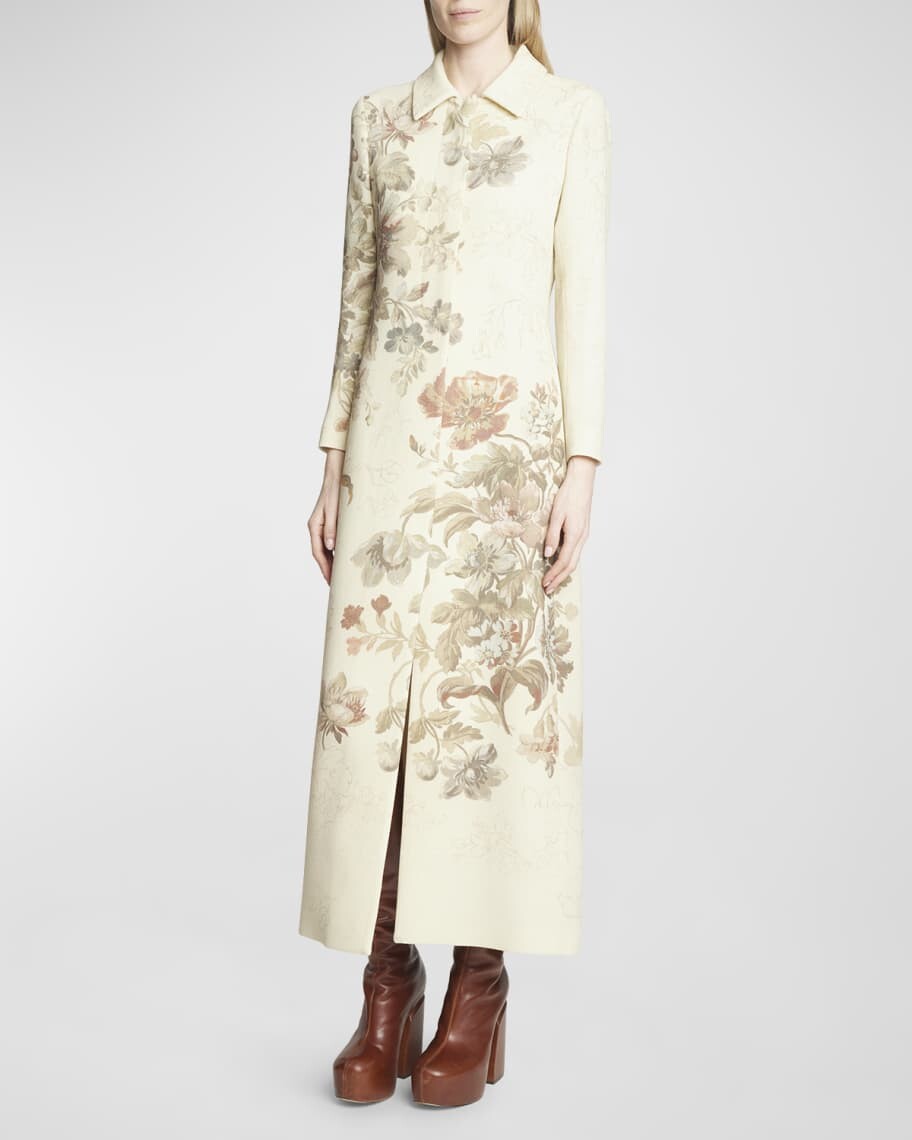 

Длинное бушлатное пальто Rilkes с цветочным принтом Dries Van Noten