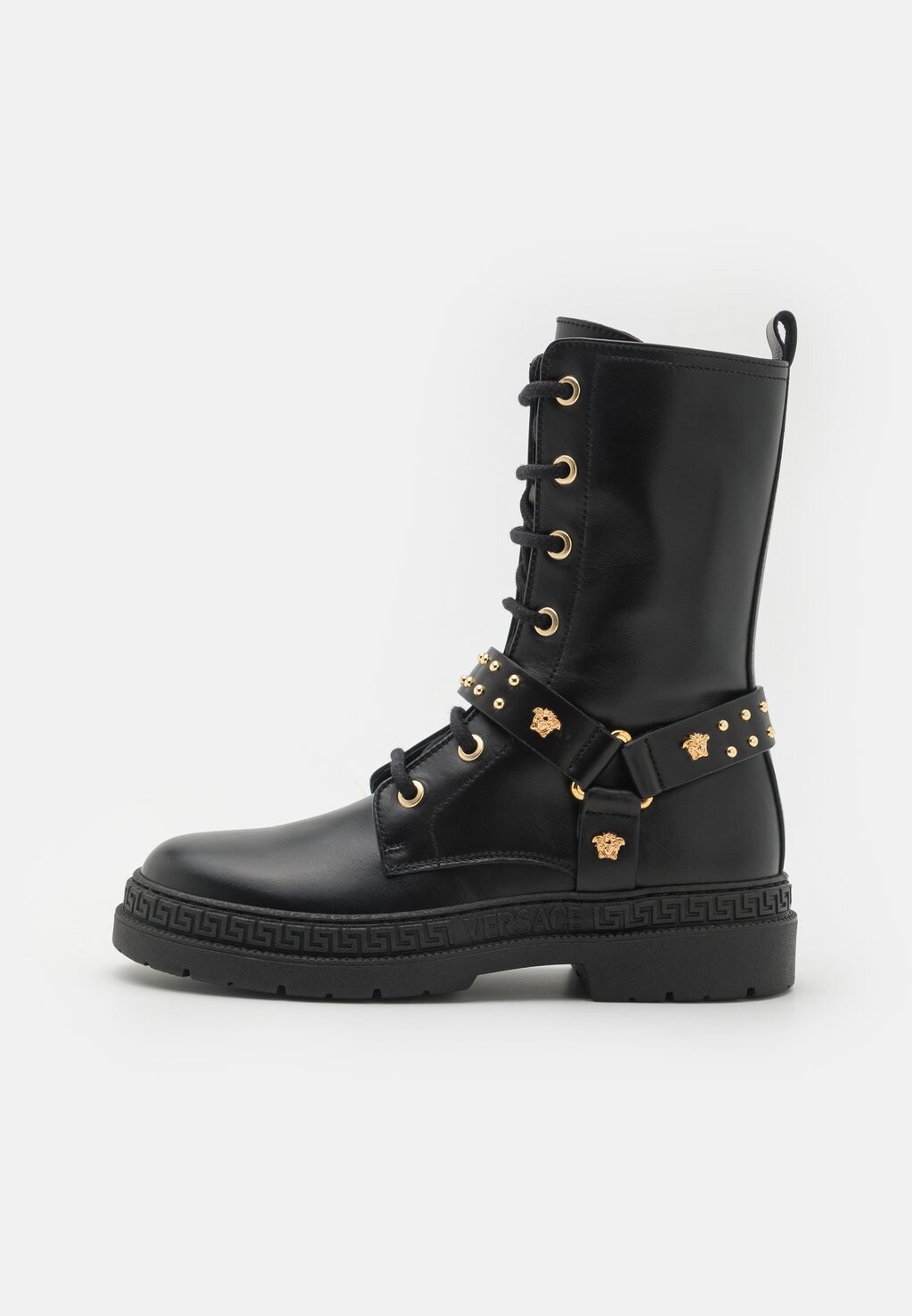 

Техасские/байкерские ботинки Versace, черный/золотой